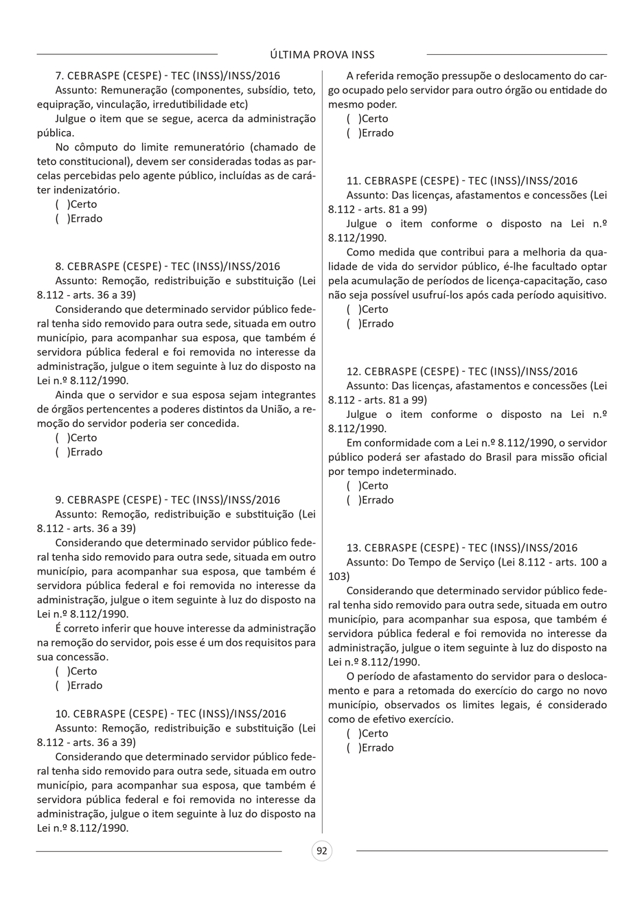 Amostra INSS - Técnico do Seguro Social - 450 Questões Gabaritadas_page-0018